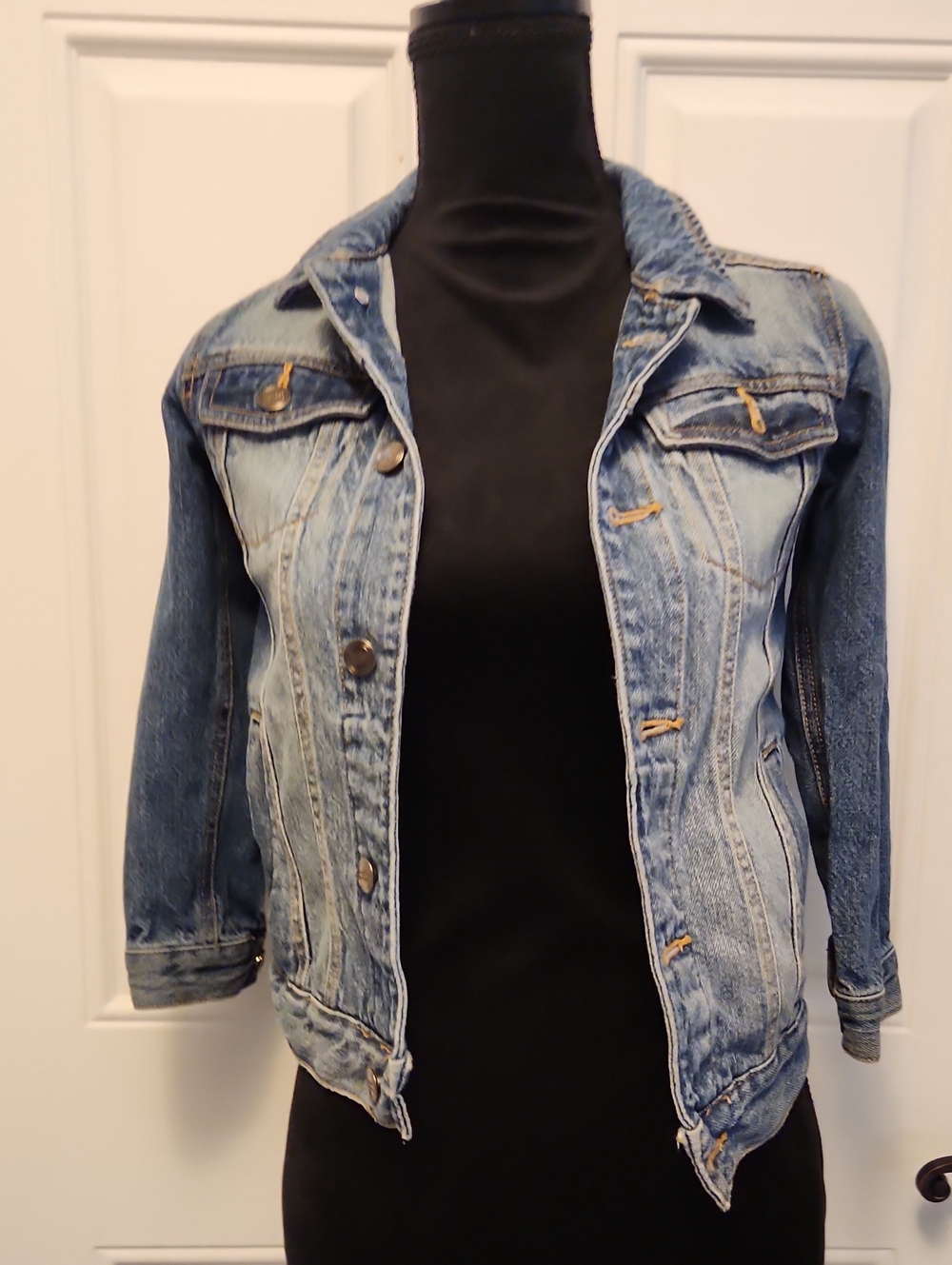 wonder nation Light Blue Denim Jean Jacket - Faded Trucker Style